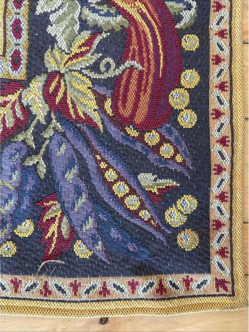 VTG Goblys Tapestry Made in France Harvest Fall Vegetables 56” Square Pumpkins - Picture 6 of 15